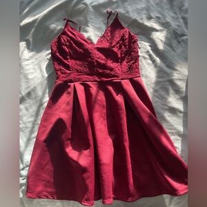 Charlotte Russe Burgundy Dress- Medium